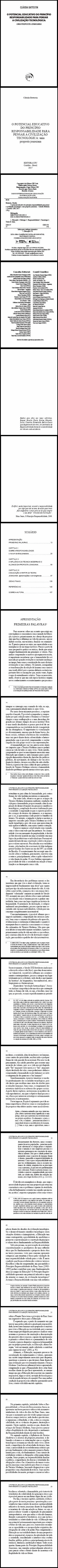 O POTENCIAL EDUCATIVO DO PRINCÍPIO RESPONSABILIDADE PARA PENSAR A CIVILIZAÇÃO TECNOLÓGICA:<br>uma proposta jonasiana